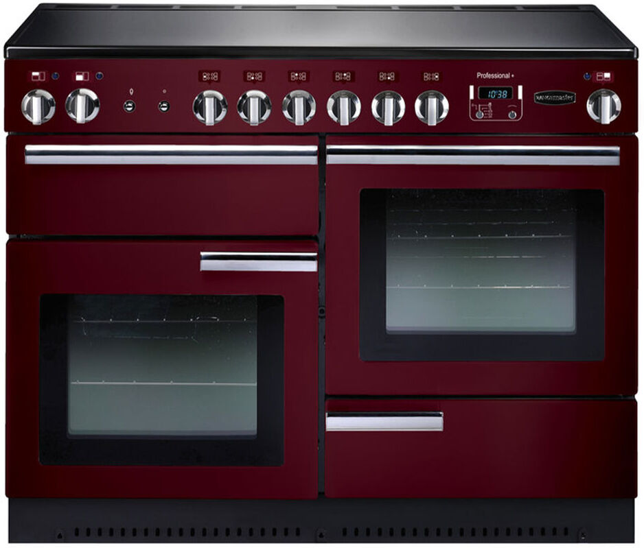 Rangemaster Professional+ 110 Ceramic Range Cooker - Cranberry/Chrome