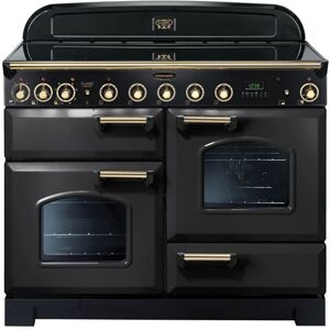 Rangemaster Classic Deluxe 110 Induction Range Cooker - Charcoal Black/Brass