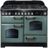 Rangemaster Classic Deluxe 110 Dual Fuel Range Cooker - Mineral Green/Chrome