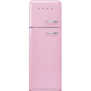 Smeg FAB30LPK5 60cm 50s Style Left Hand Hinge Freezer over Fridge - Pink