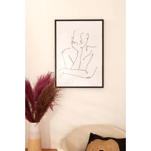 Joy Graphic Male Portrait Print With Frame black Unisex