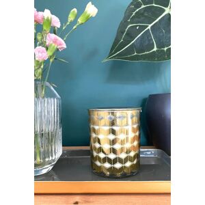 Joy Large Gold Chevron Deco Candle Gold Unisex