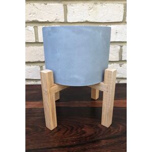 Joy Concrete Planter On Wooden Stand 19X17cm Unisex