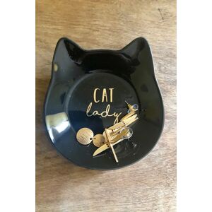 Joy Ceramic Cat Shaped Jewellery Dish black Female