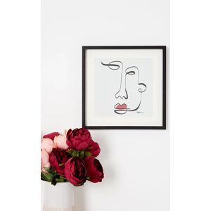 Joy Large Abstract Line Face Wall Art black Unisex