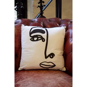 Joy Open Eye Face Print Cushion black Unisex