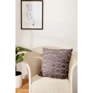 Joy Velvet Geometric Design Cushion Grey Grey One Size Unisex