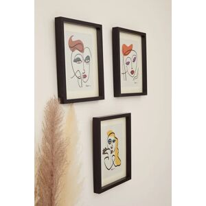 Joy Set Of 3 Abstract Face Framed Wall Art Unisex