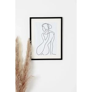 Joy Sitting Woman Framed Wall Art black Unisex