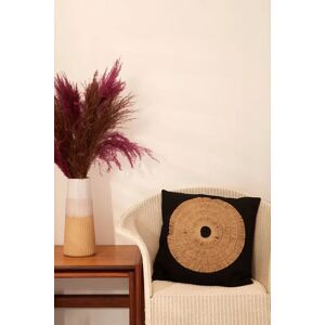 Joy Black Tufted Jute Decorative Cushion Black Unisex