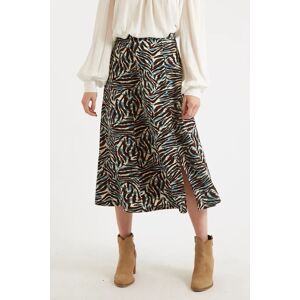 Louche Kiyo Roar Print Midi Skirt black 16 Female