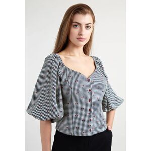 Louche Maewenn Cherry Check Blouse white 14 Female