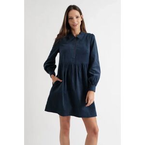 Louche Melany Zip Front Cord Mini Dress in Navy red 8 Female