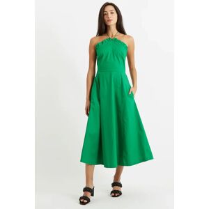 Louche Aria Poplin Green Halter Neck Midi Dress green 14 Female