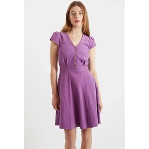 Louche Cathleen Lilac Mini Baby Cord Tea Dress 12 Female