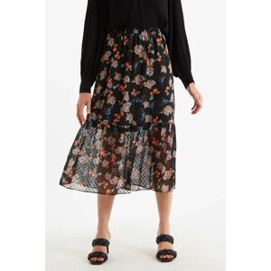 Louche Dasha Carpathian Florals Print Tiered Midi Skirt red 14 Female