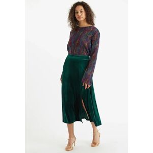 Louche Kiyo Velvet Midi Skirt green 10 Female