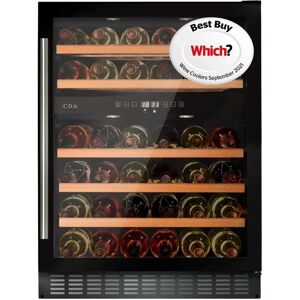 CDA FWC604BL Black 60cm Under Counter Wine Cooler - Black