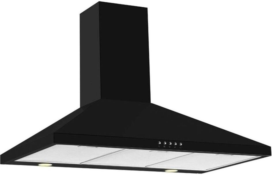 CDA ECH93BL 90Cm Black Chimney Cooker Hood - Black