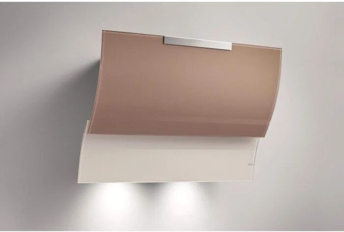 Best BE-FL-80-WH 80cm Fluttua Chimney Cooker Hood Latte And White Glass - White