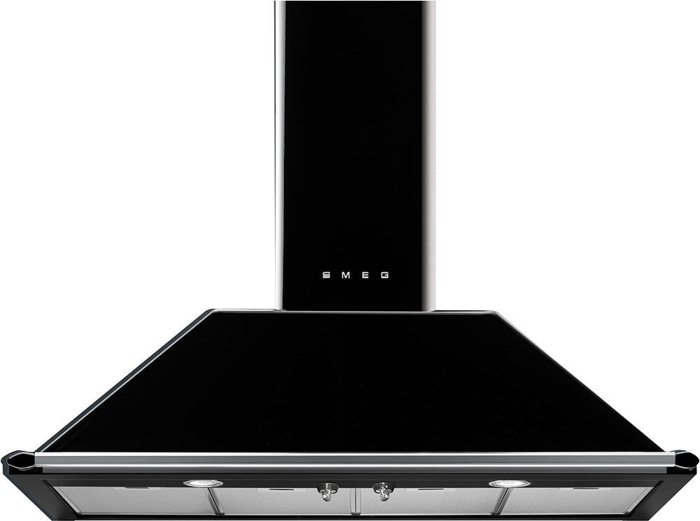 Smeg KT110BLE 110cm Black 'Victoria' Chimney Cooker Hood - Black