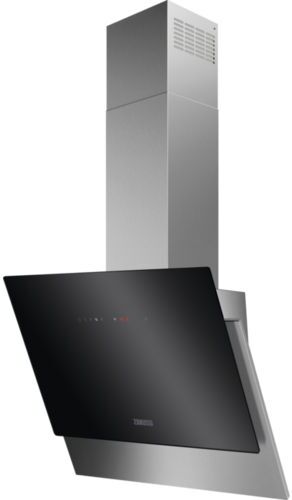 Zanussi ZFV916Y Black 60cm Angled Chimney Cooker Hood - Black