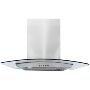 Amica AEC60SS 60Cm Stainless Steel Curved Glass Extractor Hood - Stainless Steel