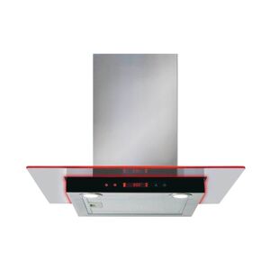 CDA EKN60SS Stainless Steel 60cm Glass Chimney Hood With Edge Lighting - Stainless Steel