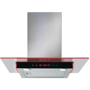 CDA EKN60SS Stainless Steel 60cm Glass Chimney Hood With Edge Lighting - Stainless Steel