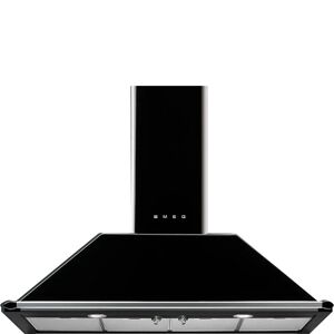 Smeg KT110BLE 110cm Black 'Victoria' Chimney Cooker Hood - Black