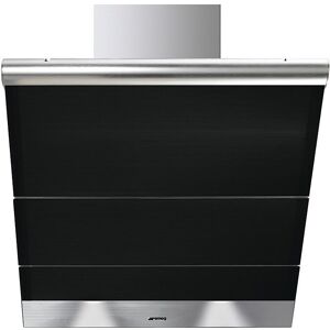 Smeg KTS75NCE 75cm Black Linea Angled Chimney Hood - Black