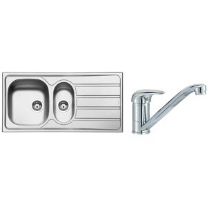 Smeg LYP10ROME2 Inset 1.5 Bowl Sink & Rome Tap Pack - Stainless Steel