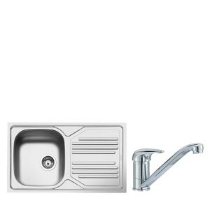 Smeg LYP8ROME2 Inset Single Bowl Sink & Rome Chrome Tap Pack - Stainless Steel