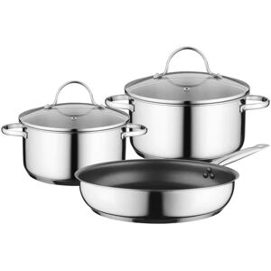 Siemens HZ9SE030 Non-Branded Stainless Steel Set Of 2 Pots And 1 Pan For Induction Hobs - Stainless Steel