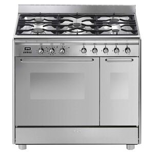 Smeg CG92PX9 90cm Stainless Steel Dual Fuel Range Cooker - Stainless Steel