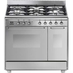 Smeg CG92PX9 90cm Stainless Steel Dual Fuel Range Cooker - Stainless Steel