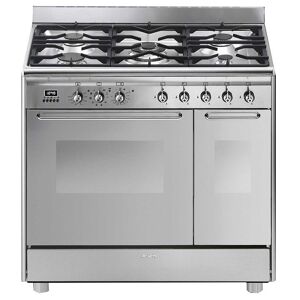 Smeg CG92PX9 90cm Stainless Steel Dual Fuel Range Cooker - Stainless Steel