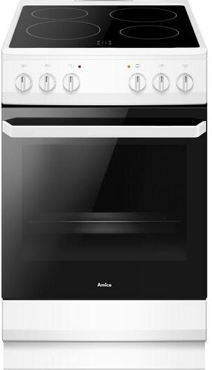 Amica AFC1530WH White 50cm Single Cavity Ceramic Cooker - White