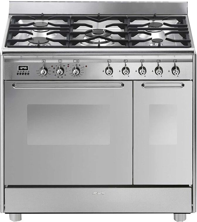 Smeg CG92PX9 90cm Stainless Steel Dual Fuel Range Cooker - Stainless Steel