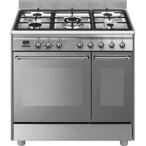 Smeg CG92X9 90cm St/Steel Freestanding Dual Fuel Range Cooker - Stainless Steel