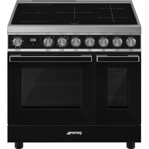 Smeg CPF92IMBL 90cm Black Portofino Induction Range Cooker - Black