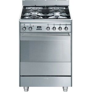 Smeg SUK61PX8 60cm Stainless Steel Pyrolytic Dual Fuel Cooker - Stainless Steel