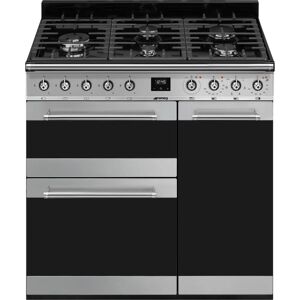 Smeg SY93-1 Stainless Steel 90cm Symphony Dual Fuel Range Cooker - Stainless Steel