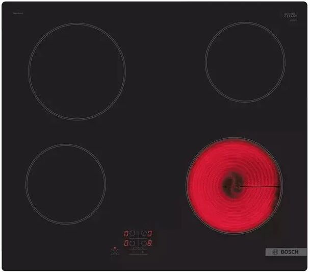 Bosch PKE61RAA8B Series 2 60Cm Ceramic Black Glass Hob - Black