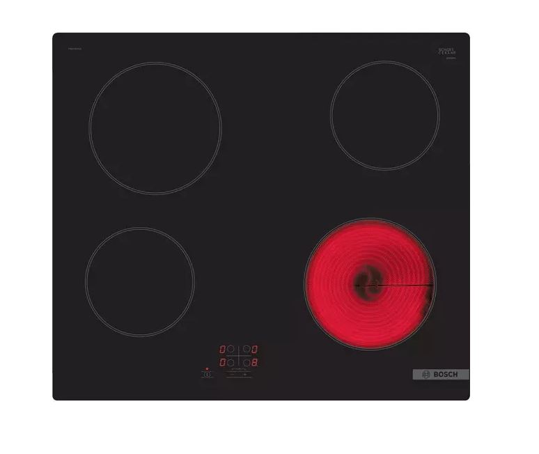 Bosch PKE61RAA8B Series 2 60Cm Ceramic Black Glass Hob - Black