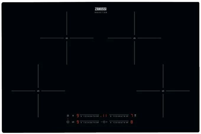 Zanussi ZIAN844K Black 80Cm Induction Hob - Black