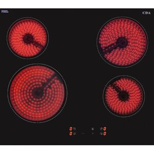 CDA HC6615FR 60Cm Black / Glass 4 Zone Ceramic Hob - Black