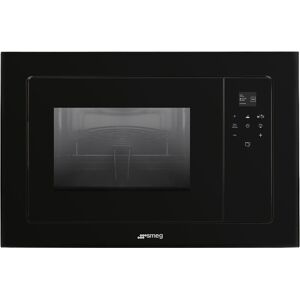 Smeg FMI120B3 Black Linea Built-In Microwave With Grill - Black