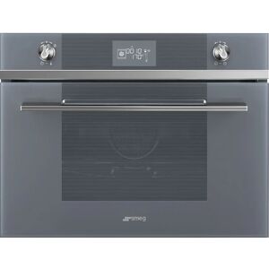 Smeg SF4102VCS 45cm Linea Stainless Steel Compact Combination Steam Oven - Silver Glass