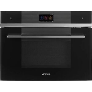 Smeg SF4104WMCN Black Linea Compact Combi Microwave - Black